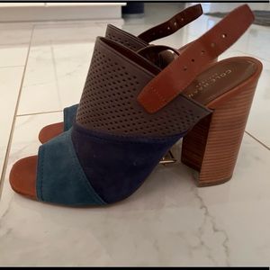 Peep toe block heel sandles